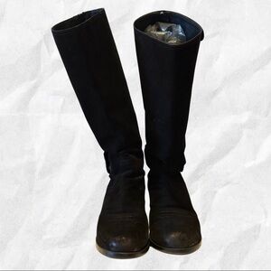 PRADA WOMENS BLACK SUADE BOOTS SZ11